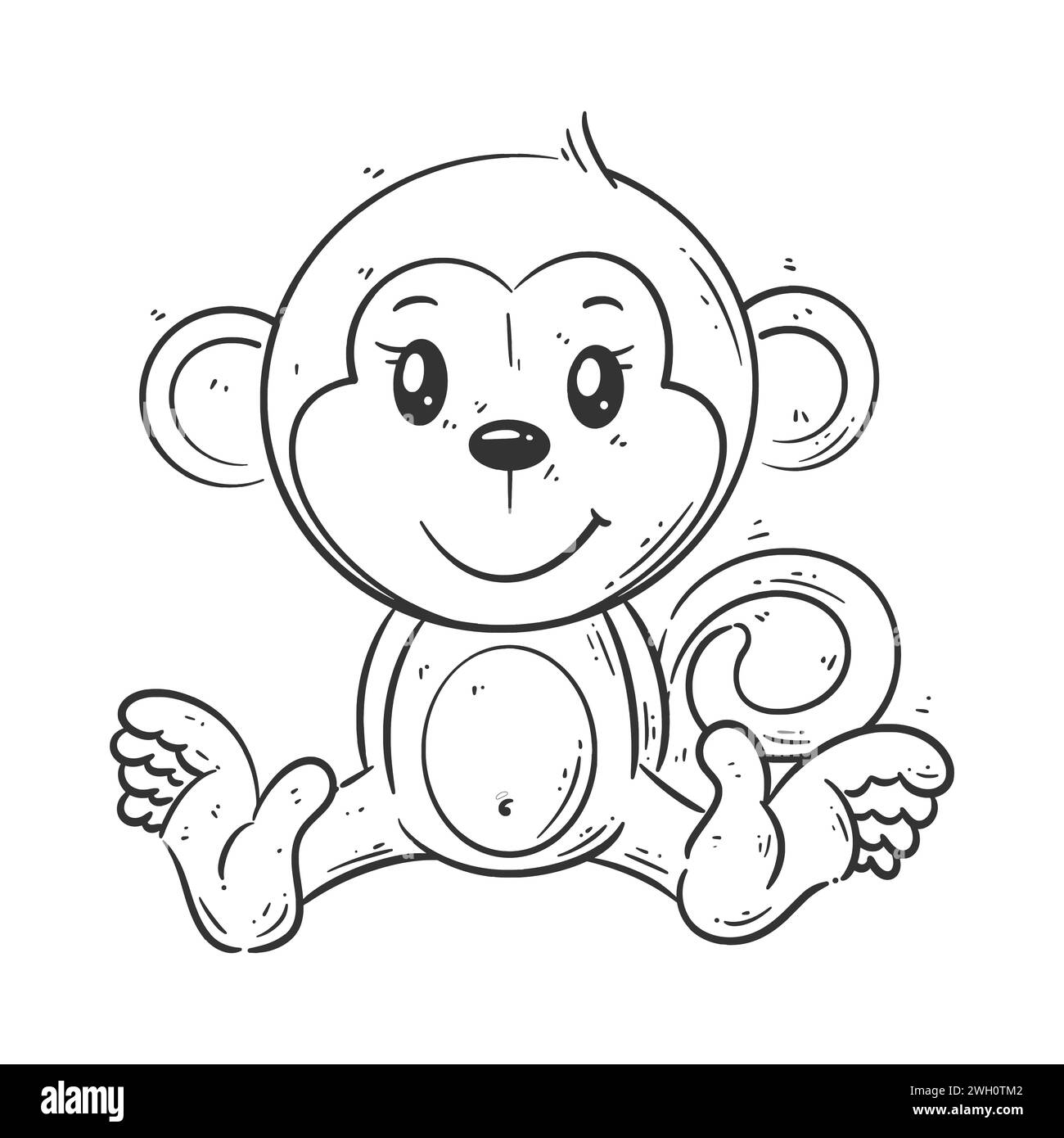 Niedliches Affendesign zum Ausmalen Stock Vektor