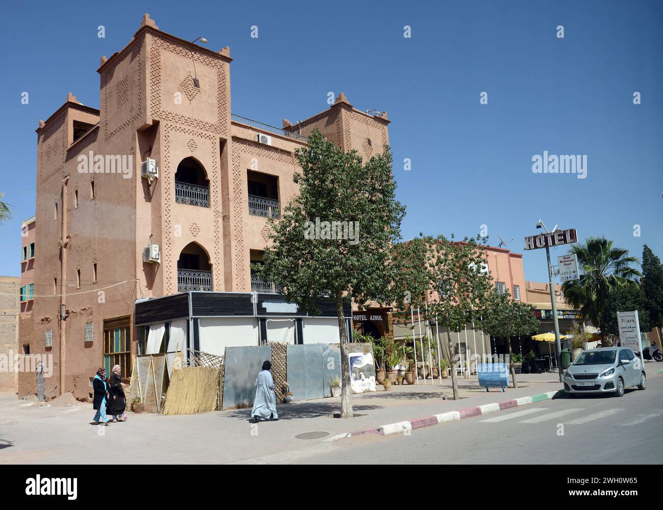 Hotel Azoul in Ouarzazate, Marokko. Stockfoto