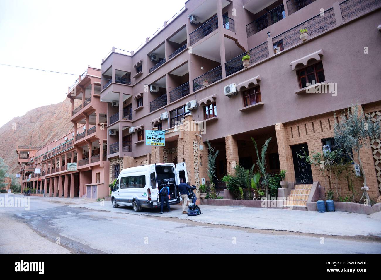 Hotel La Gazelle im Dades-Tal in Marokko. Stockfoto