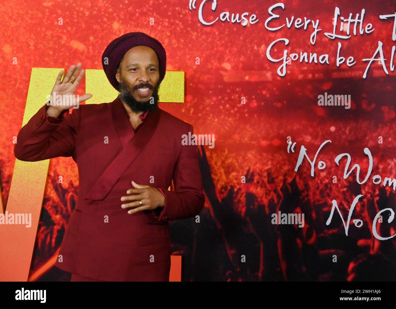 Los Angeles, Usa. Februar 2024. Ziggy Marley nimmt am Dienstag, den 6. Februar 2024, an der Premiere des biographischen Kinofilms One Love im Regency Village Theatre in Los Angeles Teil. Geschichte: Die Geschichte, wie Reggae-Ikone Bob Marley die Widrigkeiten überwand, und die Reise hinter seiner revolutionären Musik. Foto: Jim Ruymen/UPI Credit: UPI/Alamy Live News Stockfoto