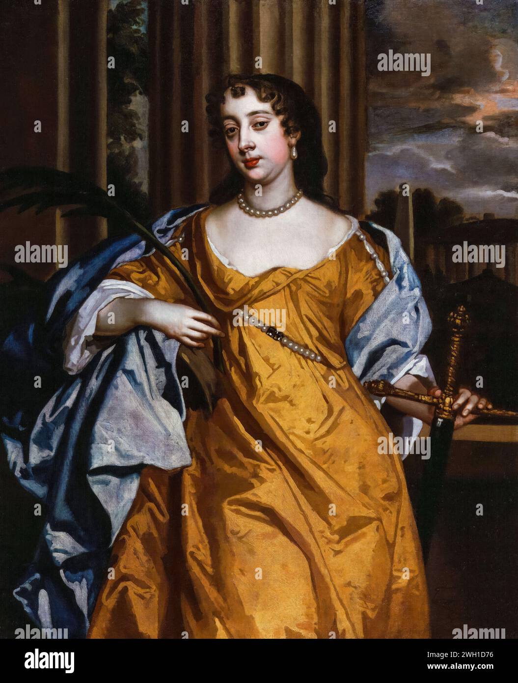 Barbara Palmer, 1. Duchess of Cleveland (geb. Barbara Villiers, 1640–1709), englische königliche Geliebte von König Karl II. Von England, Porträtmalerei in Öl auf Leinwand nach Sir Peter Lely, um 1666 Stockfoto