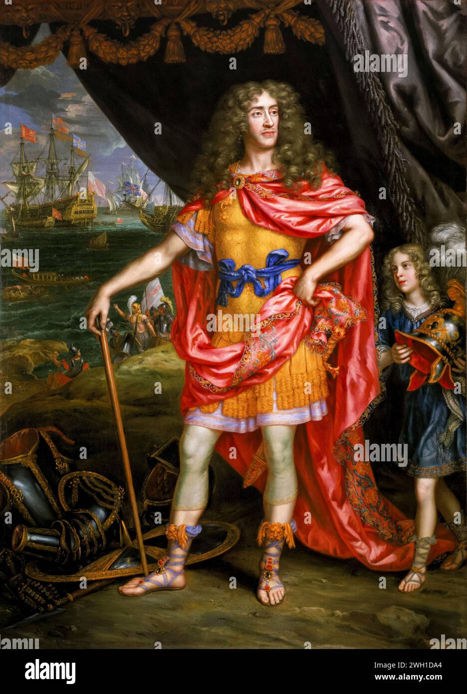 James, Duke of York (1633–1701) in romanischer Tracht (später König Jakob VII. Und II., regiert, 1685–1688), Porträtgemälde in Öl auf Leinwand von Henri Gascar, 1672-1673 Stockfoto