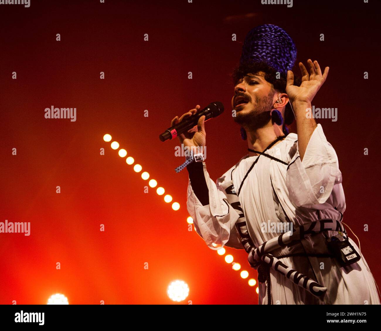 Die Gruppe 3SomeSisters trat beim Musikfestival Les Rencontres Trans Musicales auf. 3SomeSisters war eine Musikgruppe, die 2010 begann. Es besteht aus 4 Mitgliedern (3 Männer und 1 Frau): Bastien Picot, Florent Matéo, Sophie Fustec und Anthony Winzenrieth. Rennes, Bretagne, Frankreich. Stockfoto