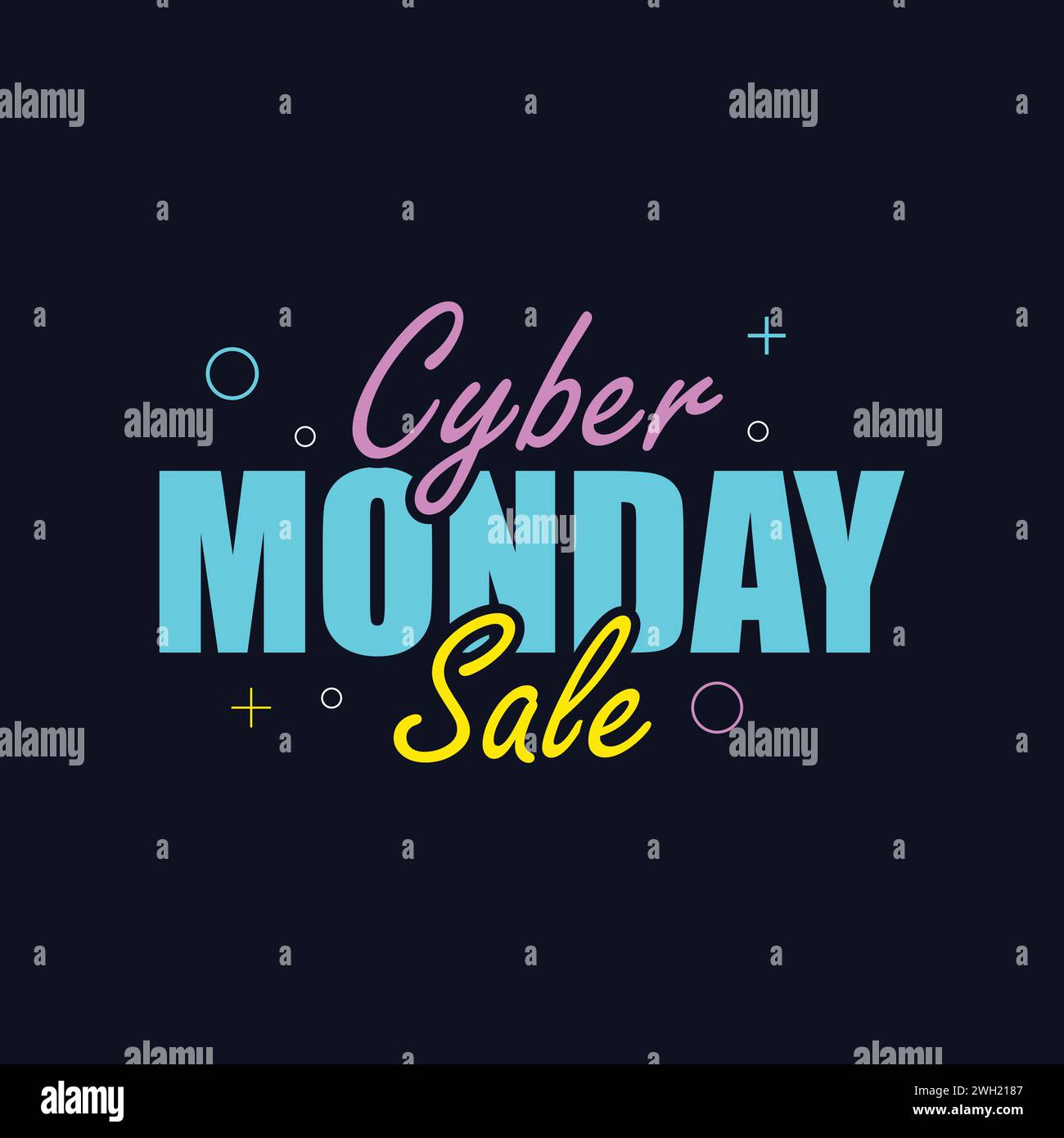 Cyber Monday Sale Typografie-Logo-Design. Cyber Monday Verkauf Banner Vorlage für Business Promotion Vektor Illustration Stock Vektor