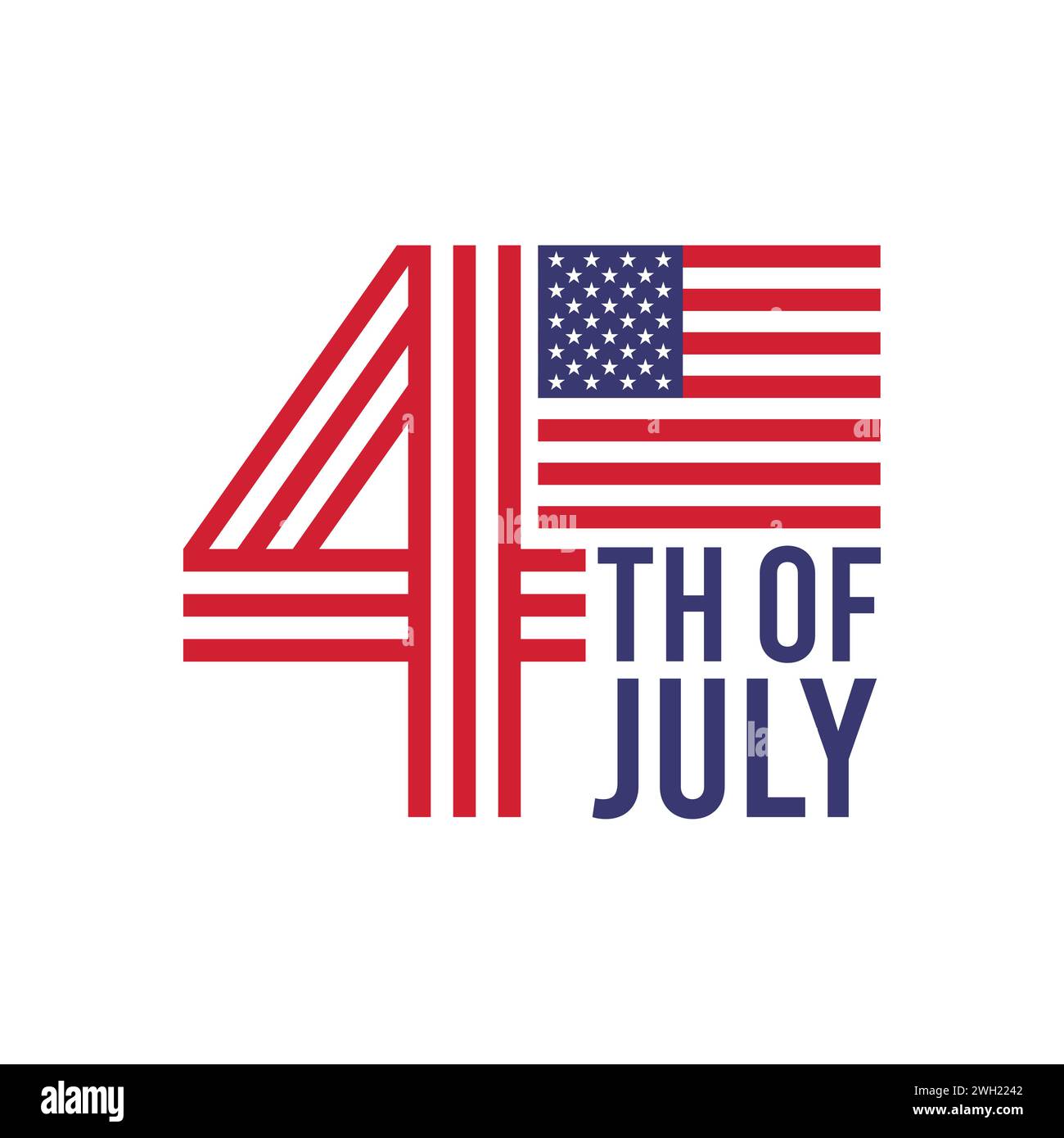 4. Juli Banner Vorlage Vektor Illustration mit USA Flaggenstil rot, blau, Stern Symbol Hintergrund. Unabhängigkeitstag der USA: Banner, Poster, Stock Vektor