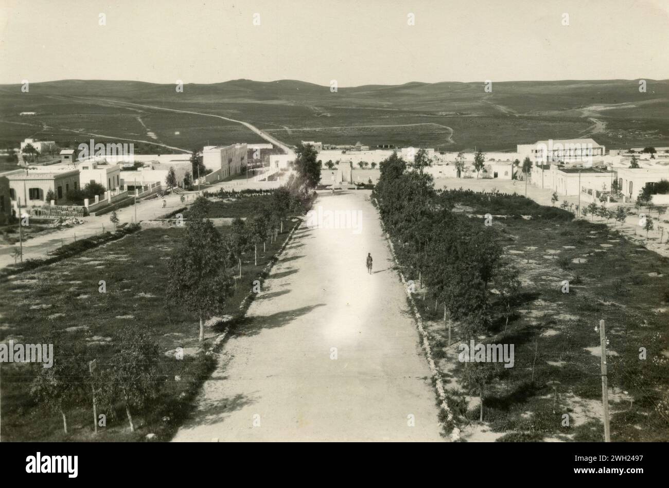 Blick auf die Stadt Tarhuna in Tripolitania, Libyen 1930er Jahre Stockfoto