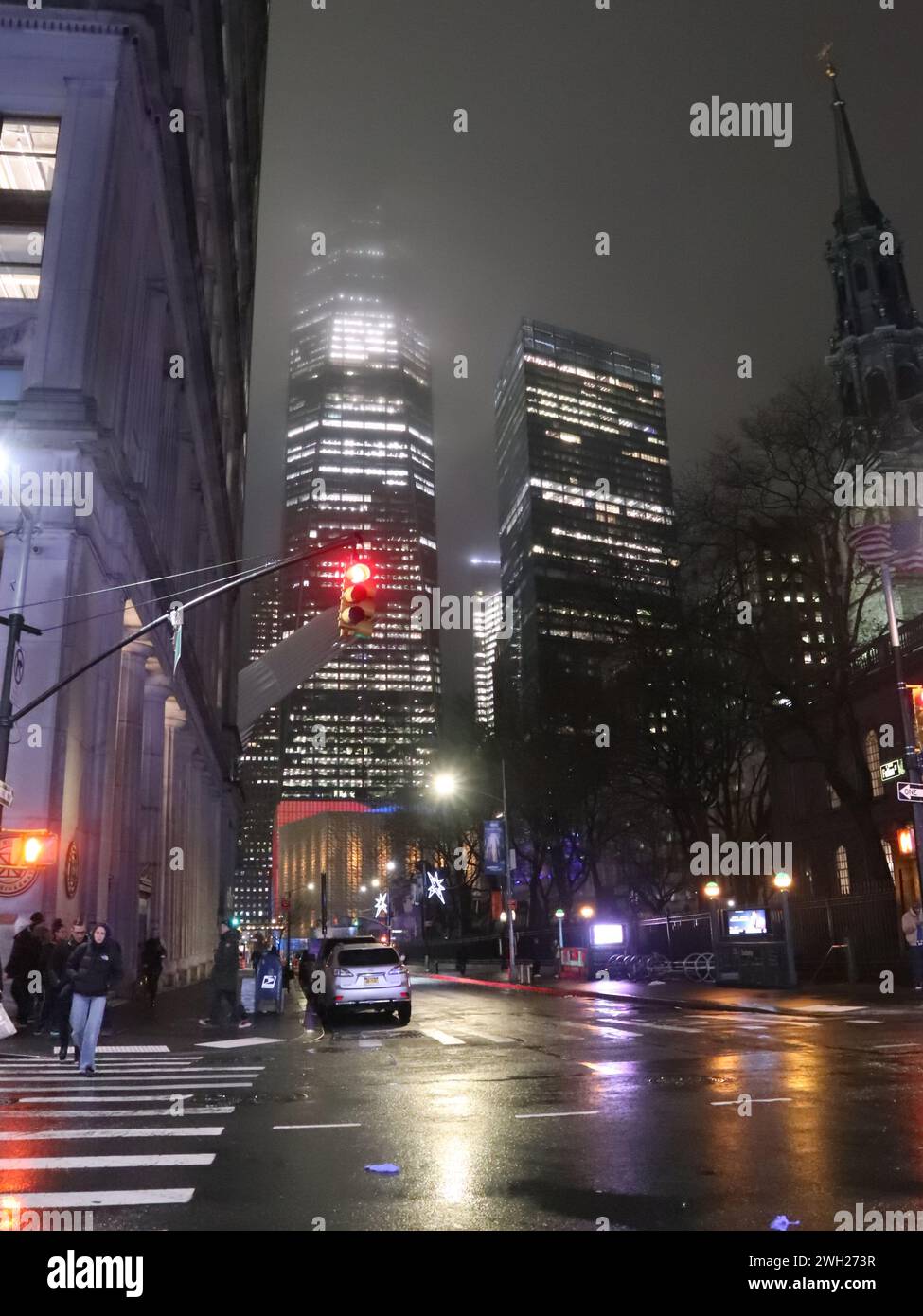 One World Trade Center Manhattan New York City USA bei Nacht Stockfoto