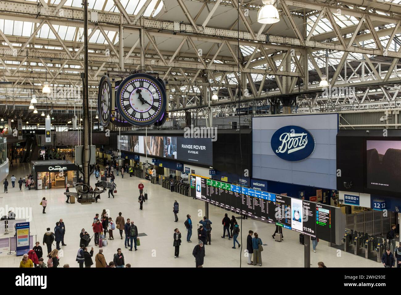 London Waterloo Railway Station, Großbritannien Stockfoto