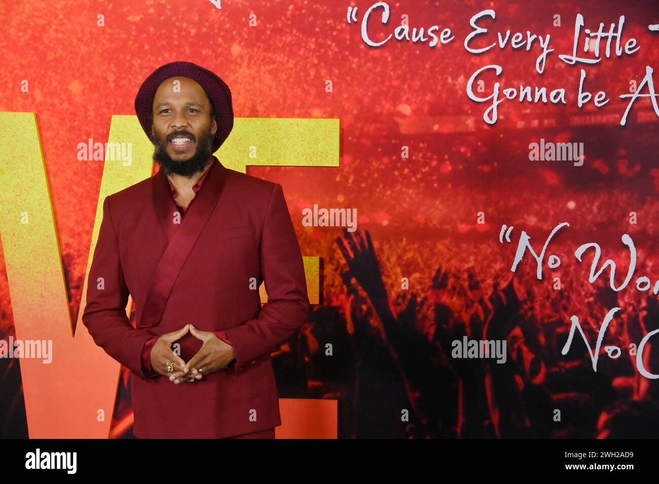 Los Angeles, Usa. Februar 2024. Ziggy Marley nimmt am Dienstag, den 6. Februar 2024, an der Premiere des biographischen Kinofilms One Love im Regency Village Theatre in Los Angeles Teil. Geschichte: Die Geschichte, wie Reggae-Ikone Bob Marley die Widrigkeiten überwand, und die Reise hinter seiner revolutionären Musik. Foto: Jim Ruymen/UPI Credit: UPI/Alamy Live News Stockfoto