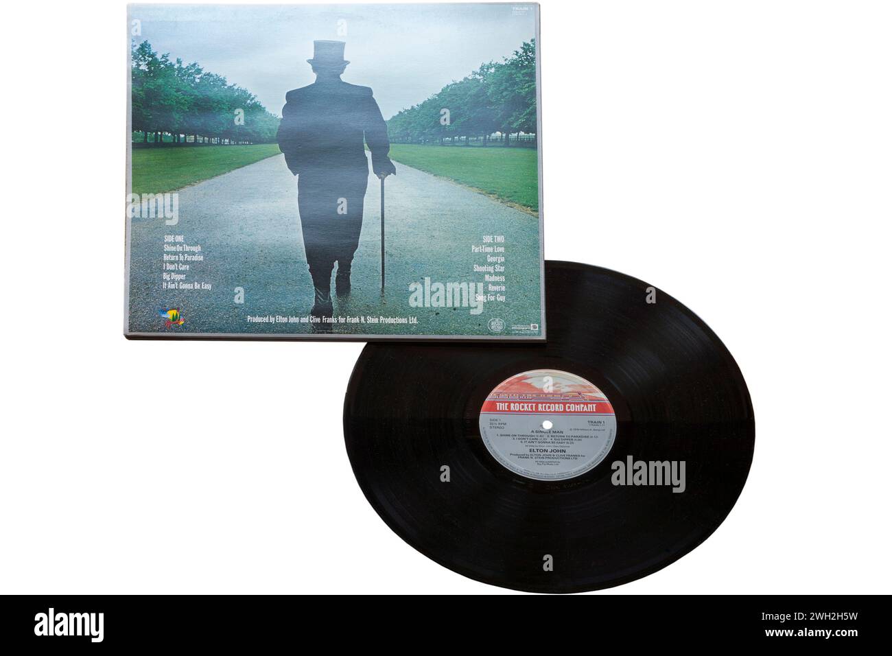 Elton John A Single man Vinyl-Album-Cover isoliert auf weißem Hintergrund - 1978 Stockfoto