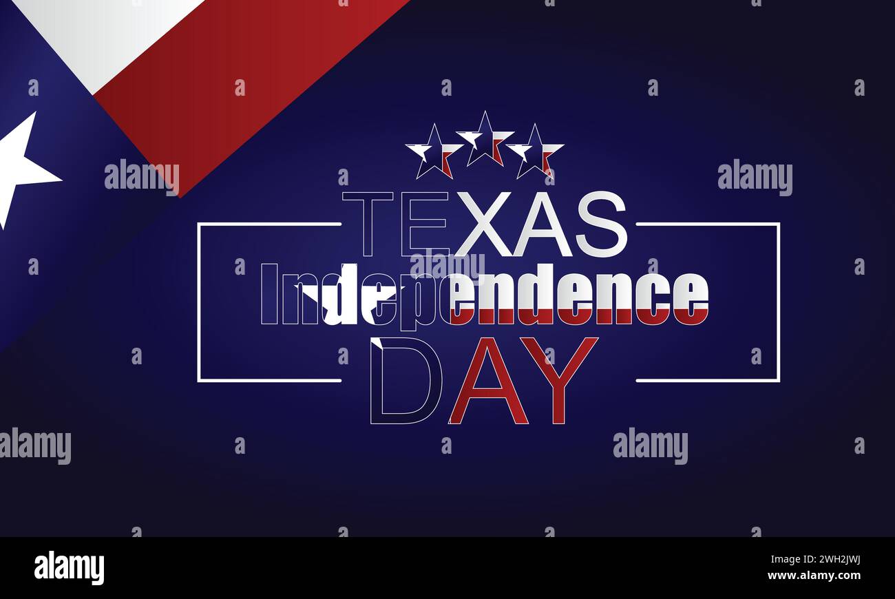 Textabbildung des Texas Independence Day Stock Vektor
