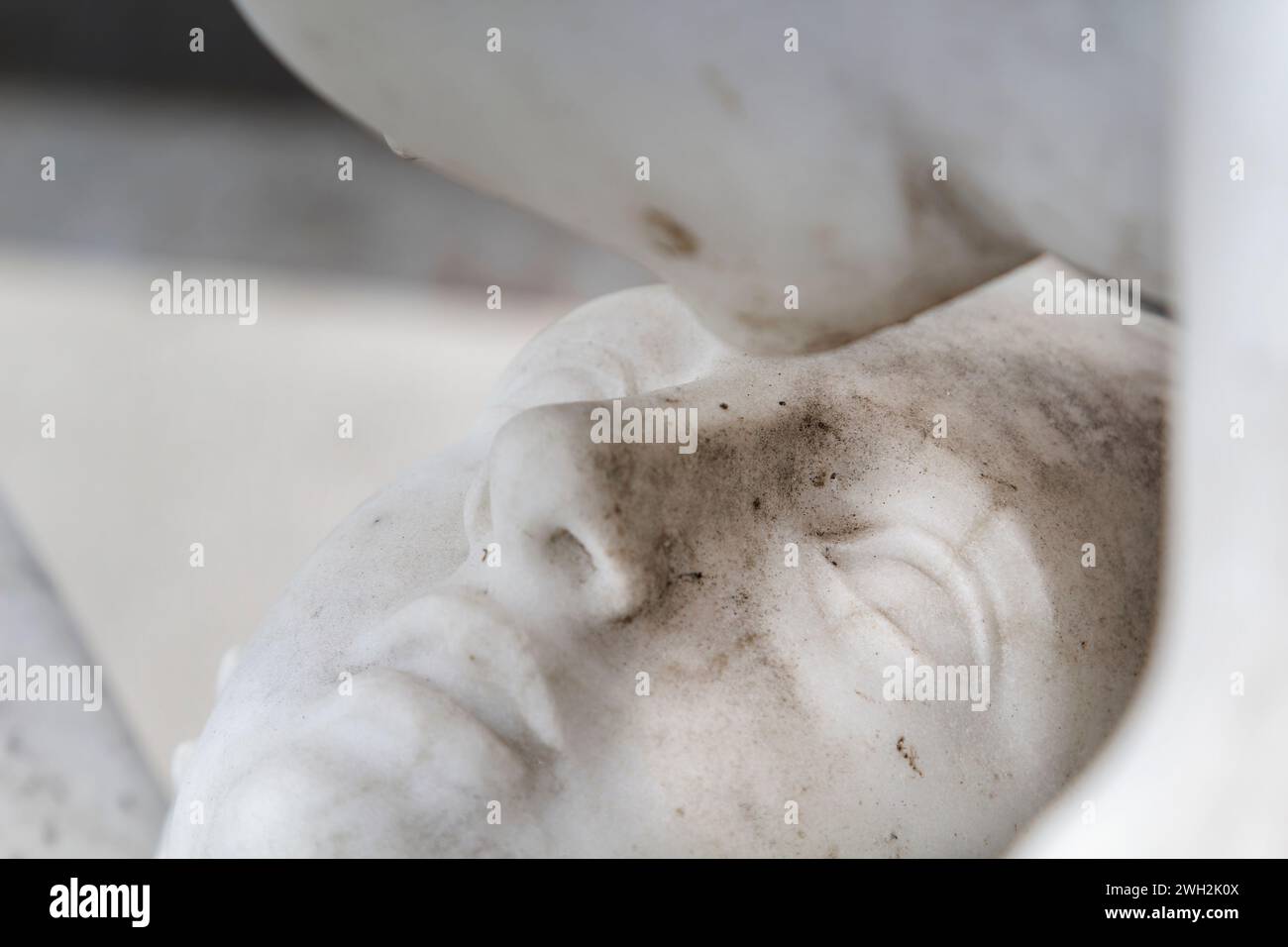 Psyche wiederbelebt durch Amors Kuss (Kopie der Statue von Antonio Canova) - Detail des Grabes von Alain Lesieutre - Friedhof Montparnasse - Paris, Frankreich Stockfoto