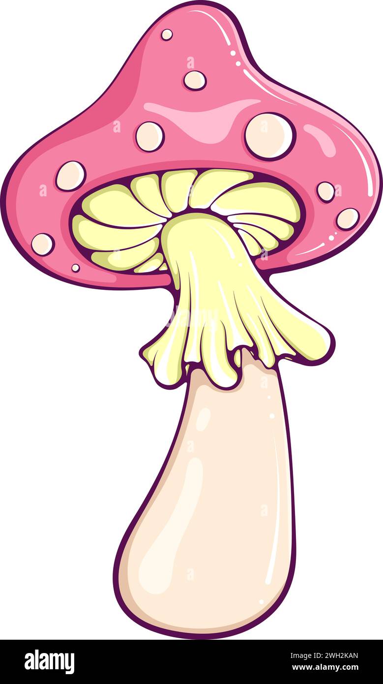 Groovige Hippie Fliege Agarpilzfarbe Stock Vektor