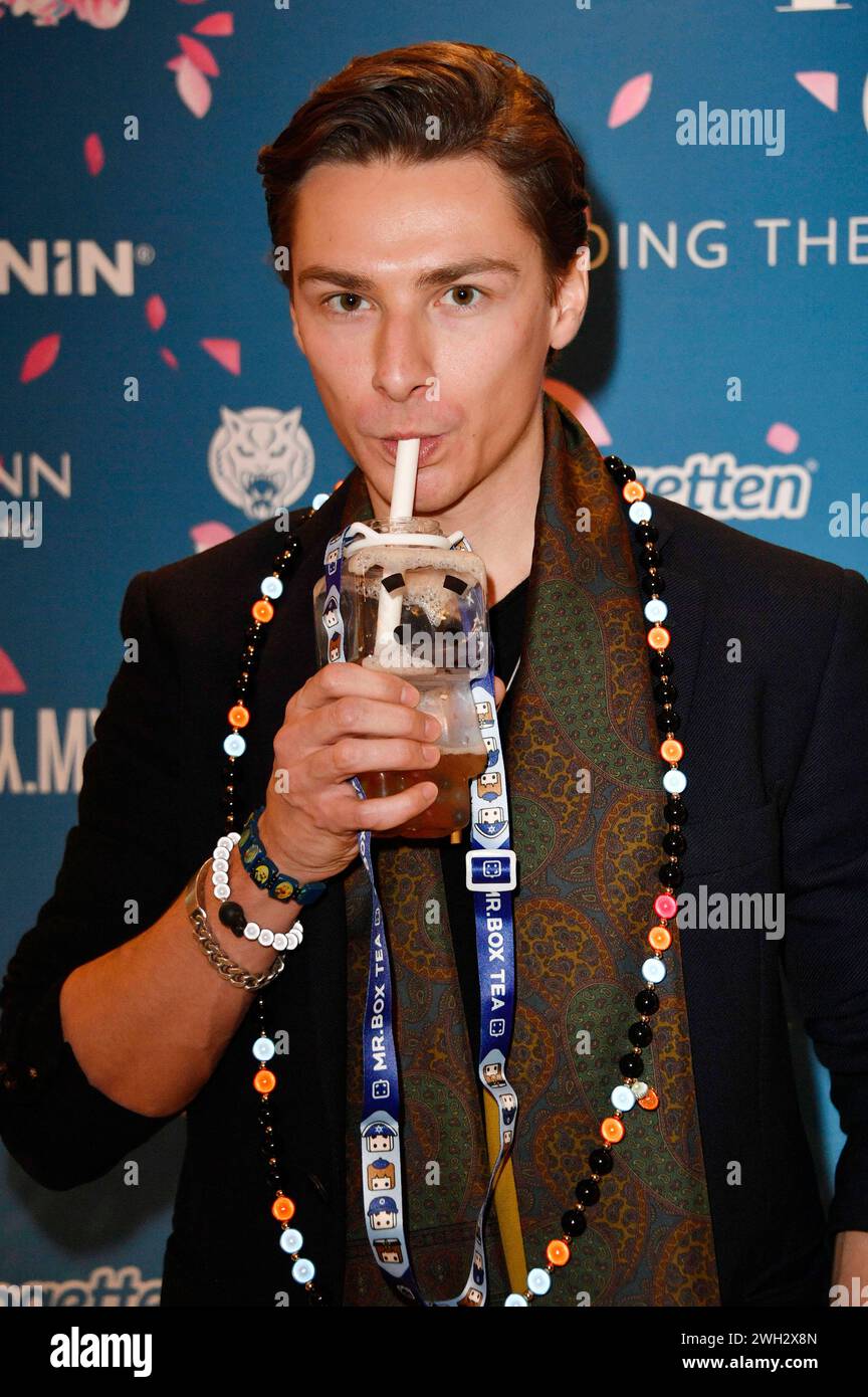 Max Suhr beim Mates Date Influencer Event auf der Berlin Fashion Week Herbst/Winter 2024 in der Berliner Freiheit. Berlin, 06.02.2024 *** Max Suhr beim Mates Date Influencer Event auf der Berlin Fashion Week Herbst Winter 2024 auf der Berliner Freiheit Berlin, 06 02 2024 Foto:Xn.xKubelkax/xFuturexImagex Mates 4229 Stockfoto