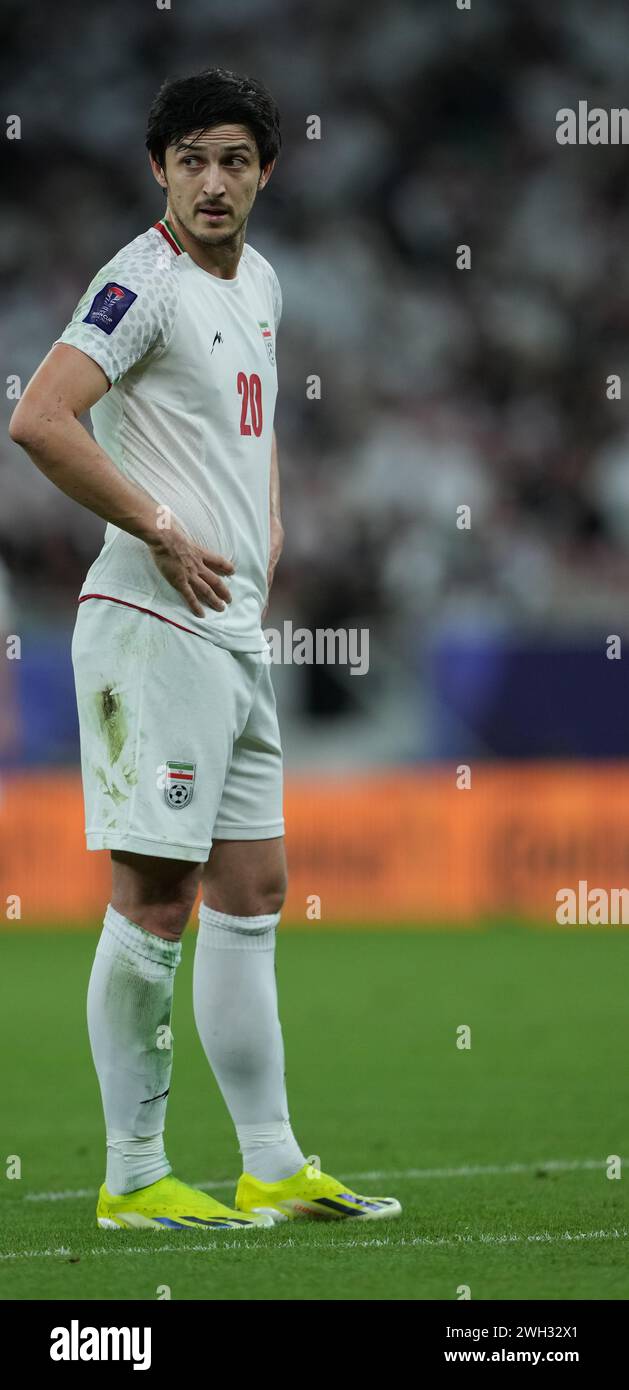 Doha, Katar. Februar 2024. DOHA, KATAR - 07. FEBRUAR: Sardar Azmoun aus Iran während des Halbfinalspiels des AFC Asian Cup zwischen Iran und Katar im Al Thumama Stadium am 07. Februar 2024 in Doha, Katar Credit: Sebo47/Alamy Live News Stockfoto