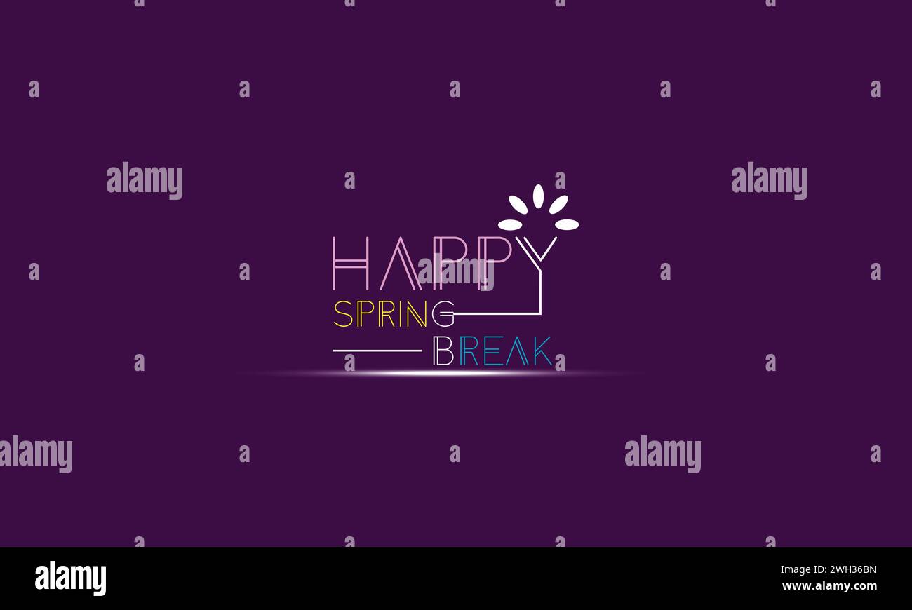 Happy Spring Break Hintergrundbilder und Hintergründe, die Sie herunterladen und auf Ihrem Smartphone, Tablet oder Computer verwenden können. Stock Vektor