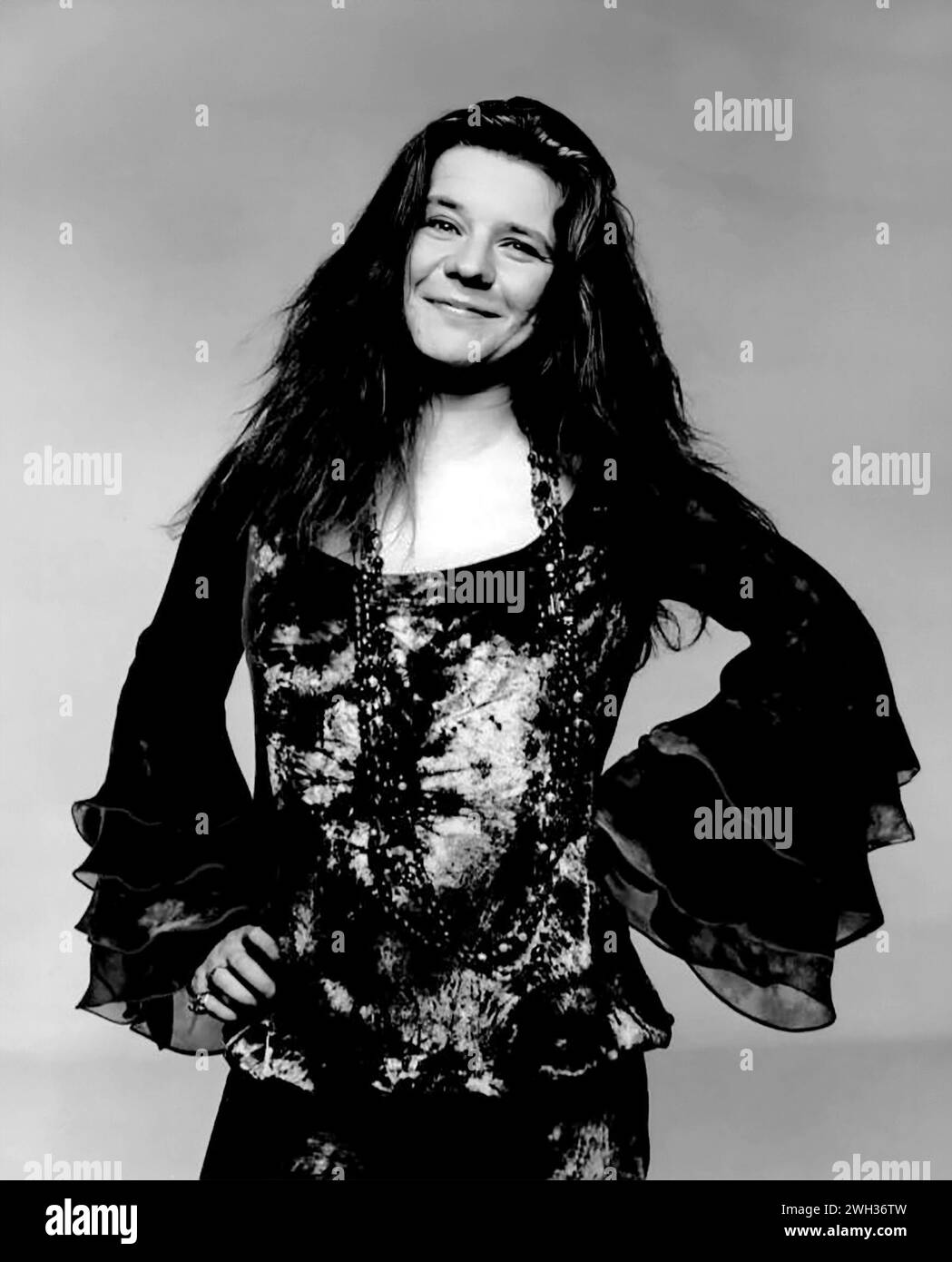 Janis Joplin. Porträt der amerikanischen Sängerin Janis Lyn Joplin (1943–1970), Publicity-Foto, 1970 Stockfoto