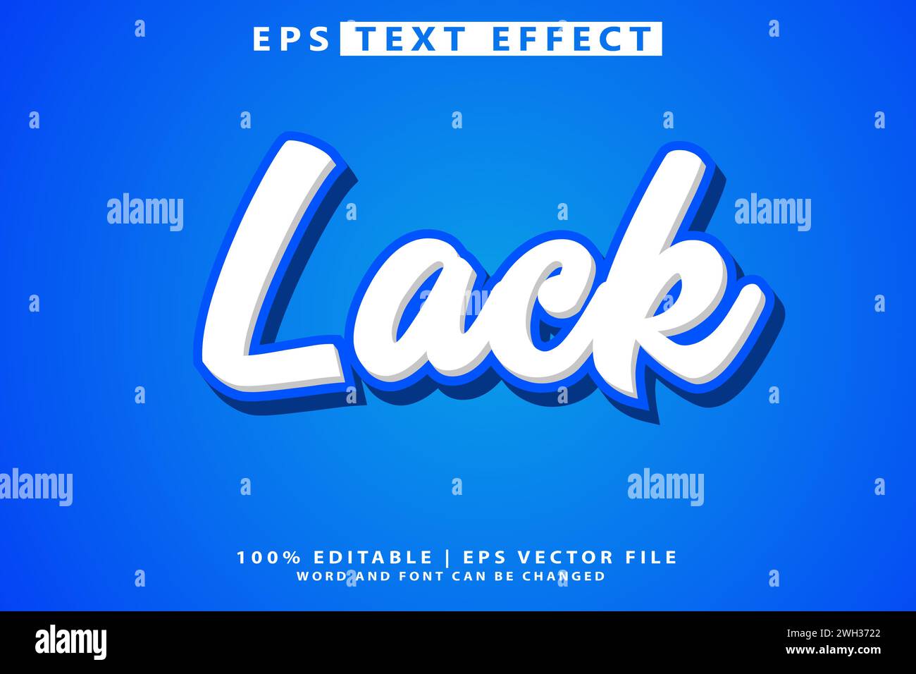 Bearbeitbarer 3D-Lack-Texteffekt in Vektorform Stock Vektor