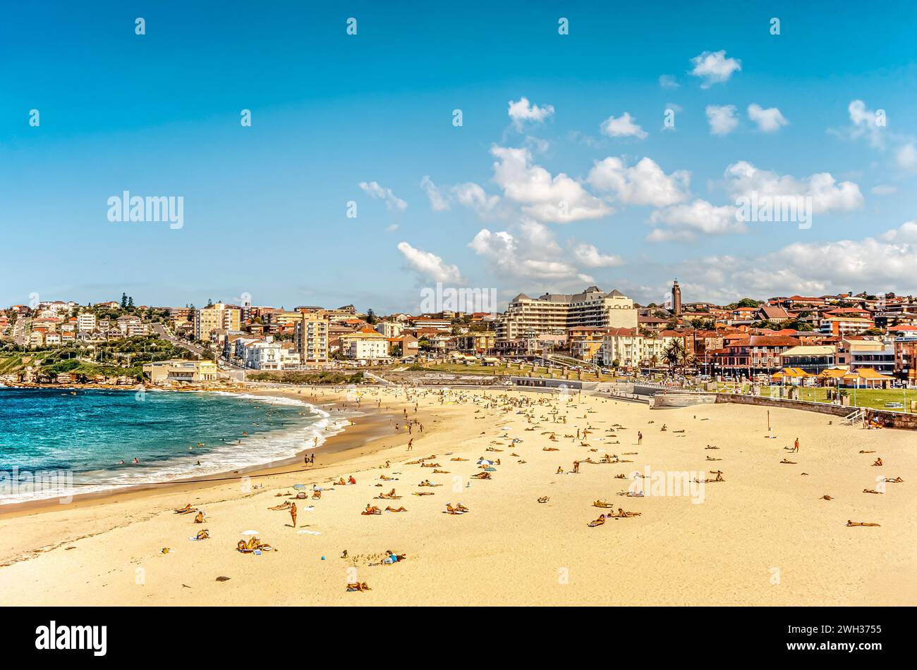 Blick auf Coogee Beach in Sydney, NSW, Australien Stockfoto