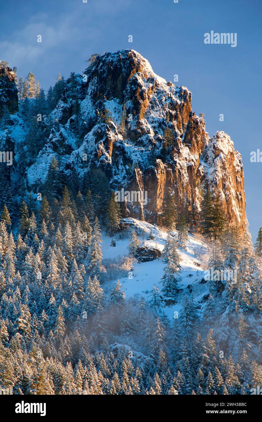 Eagle Rock, Rogue-Umpqua National Scenic Byway, Umpqua National Forest, Oregon Stockfoto