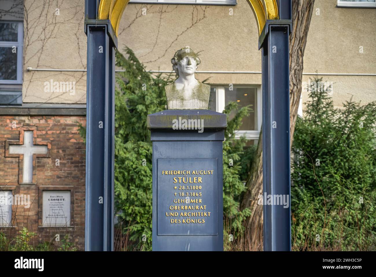 Friedrich August Stüler, Grab, Dorotheenstädtischer Friedhof, Chausseestraße, Mitte, Berlin, Deutschland Stockfoto