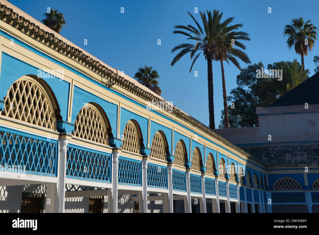 Ornamentik des Bahia-Palastes, Marrakesch, Marokko, Afrika Stockfoto