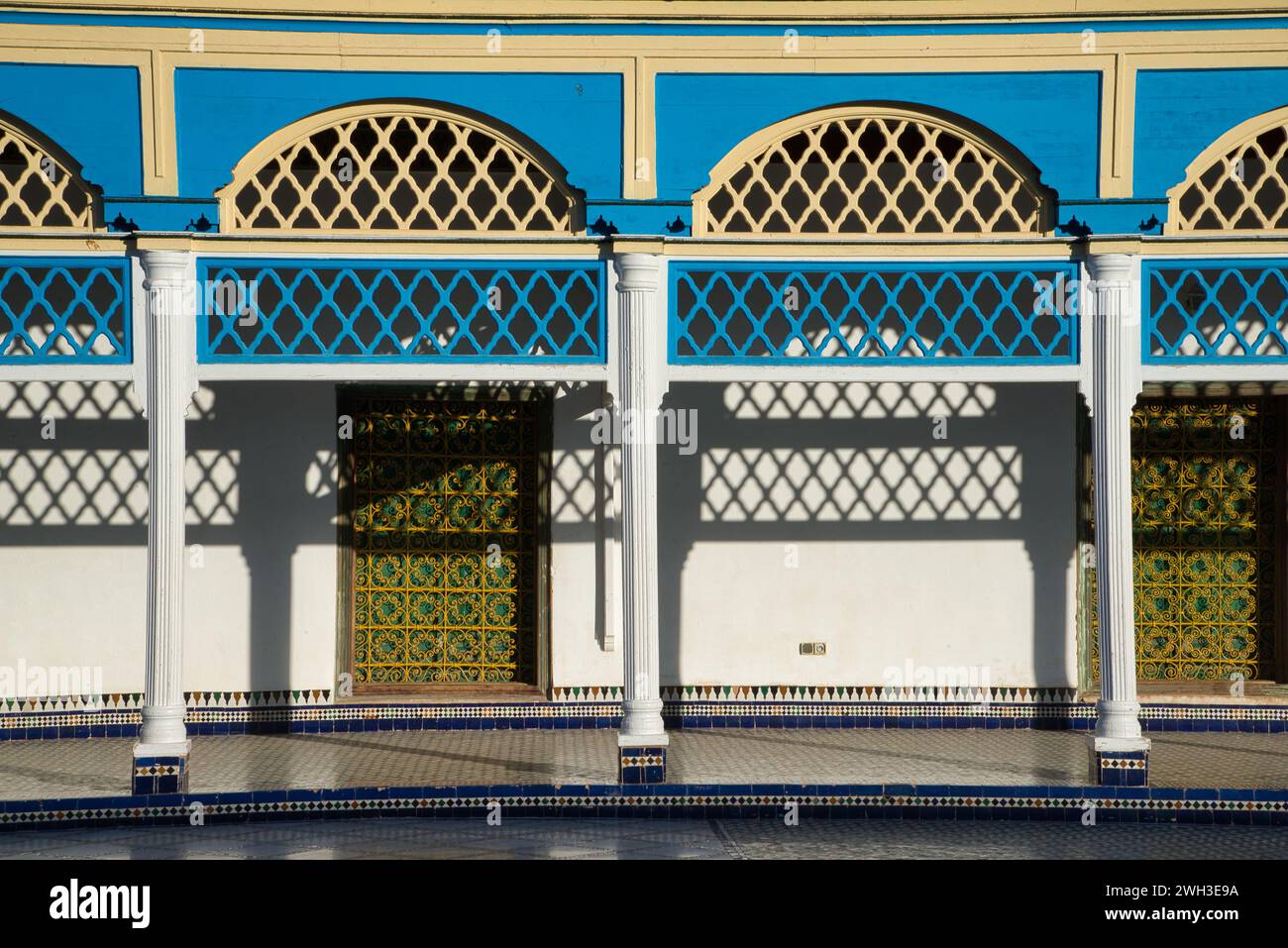 Ornamentik des Bahia-Palastes, Marrakesch, Marokko, Afrika Stockfoto