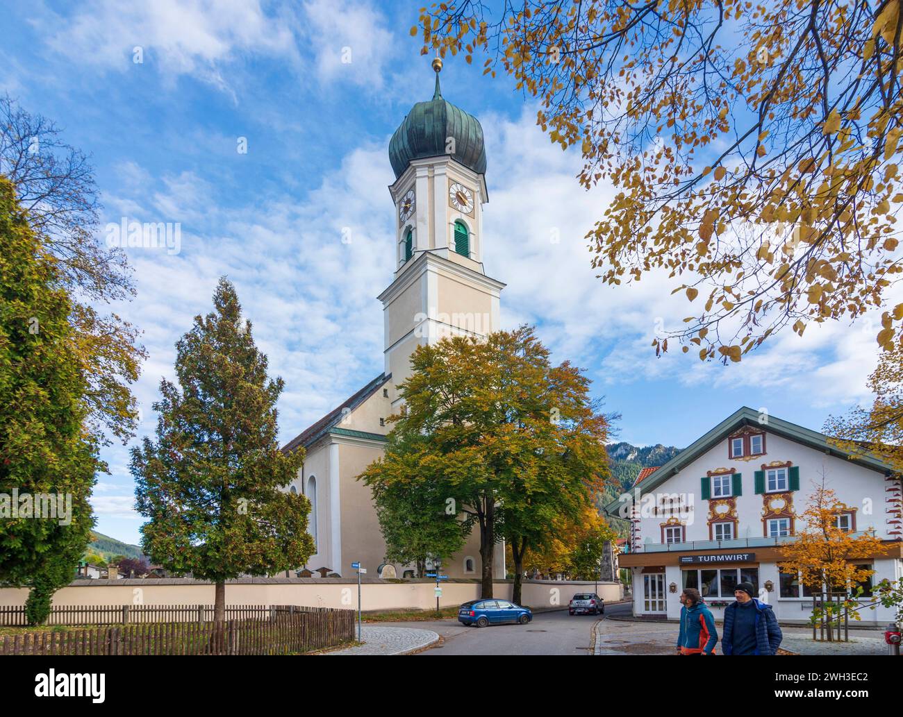 Kirche St. Peter und Paul Oberammergau Oberbayern, Garmisch-Partenkirch Bayern, Bayern Deutschland Stockfoto