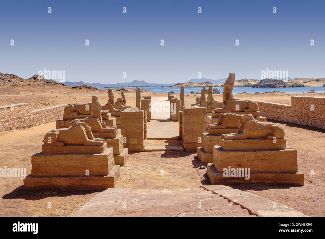 Der Tempel von Wadi al-Seboua, Nassersee, Ägypten Stockfoto