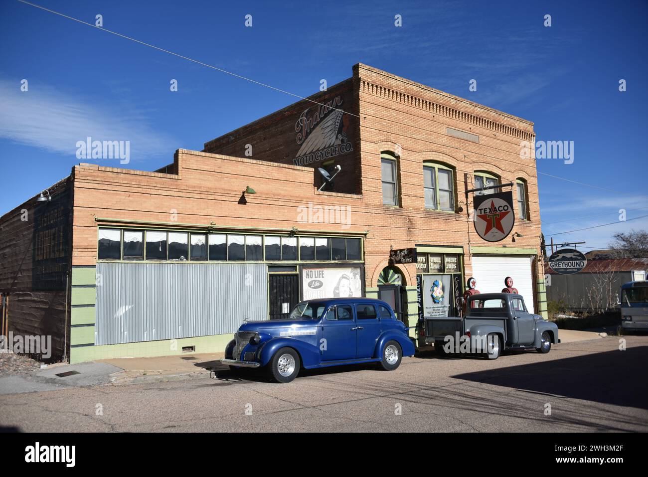 Lowell, AZ., USA 12/30/2023. Lowell wurde 1880 gegründet und gehört heute zu Bisbee, Arizona. Die meisten Häuser verschwanden in der Nähe der Lavender Open Pit Mine Stockfoto