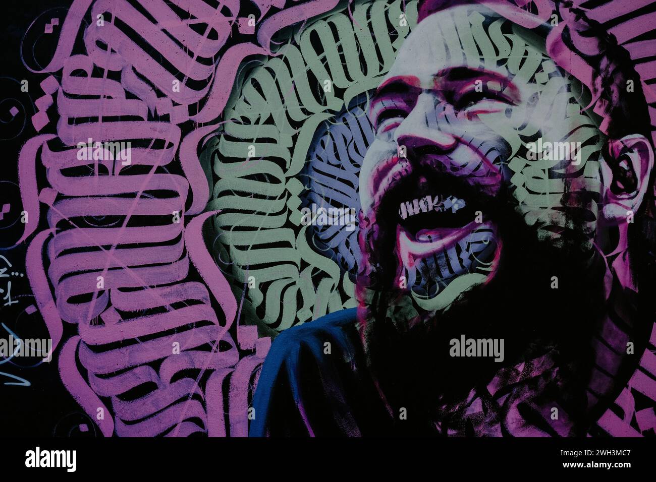 Post Malone Street Art, Brisbane, Australien. Stockfoto
