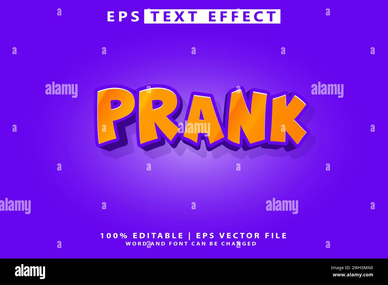 Bearbeitbarer 3D-Texteffekt, Streich-Texteffekt Stock Vektor