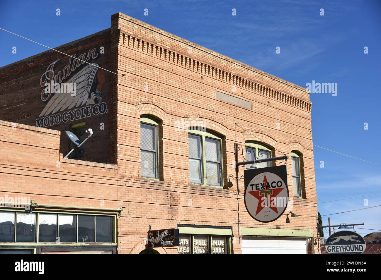 Lowell, AZ., USA 12/30/2023. Lowell wurde 1880 gegründet und gehört heute zu Bisbee, Arizona. Die meisten Häuser verschwanden in der Nähe der Lavender Open Pit Mine Stockfoto