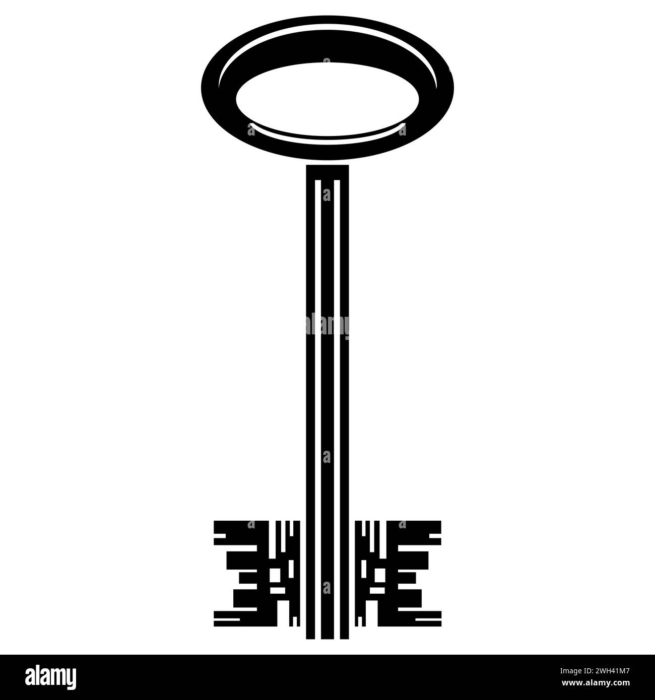 Vektorsilhouette des Schlüssels isoliert auf weißem Hintergrund Stock Vektor