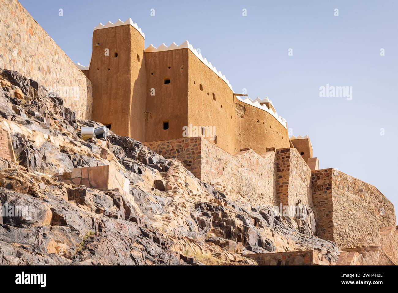 Naher Osten, Saudi-Arabien, Provinz Hail, Hail. Qishlah Palast auf einem Hügel mit Blick auf Hail. Stockfoto