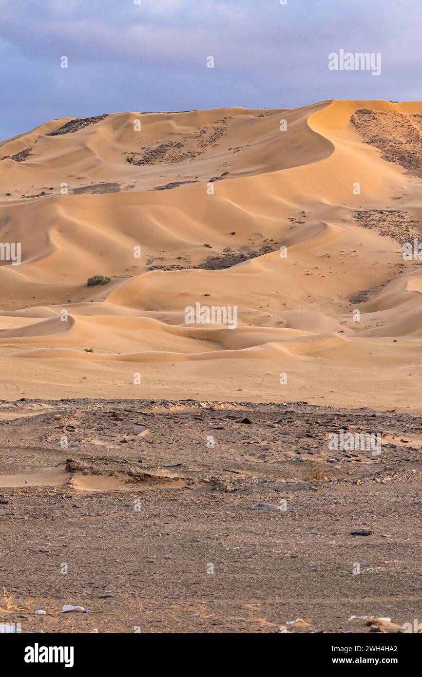Naher Osten, Saudi-Arabien, Provinz Tabuk, Tayma. Sanddünen in der saudischen Wüste. Stockfoto