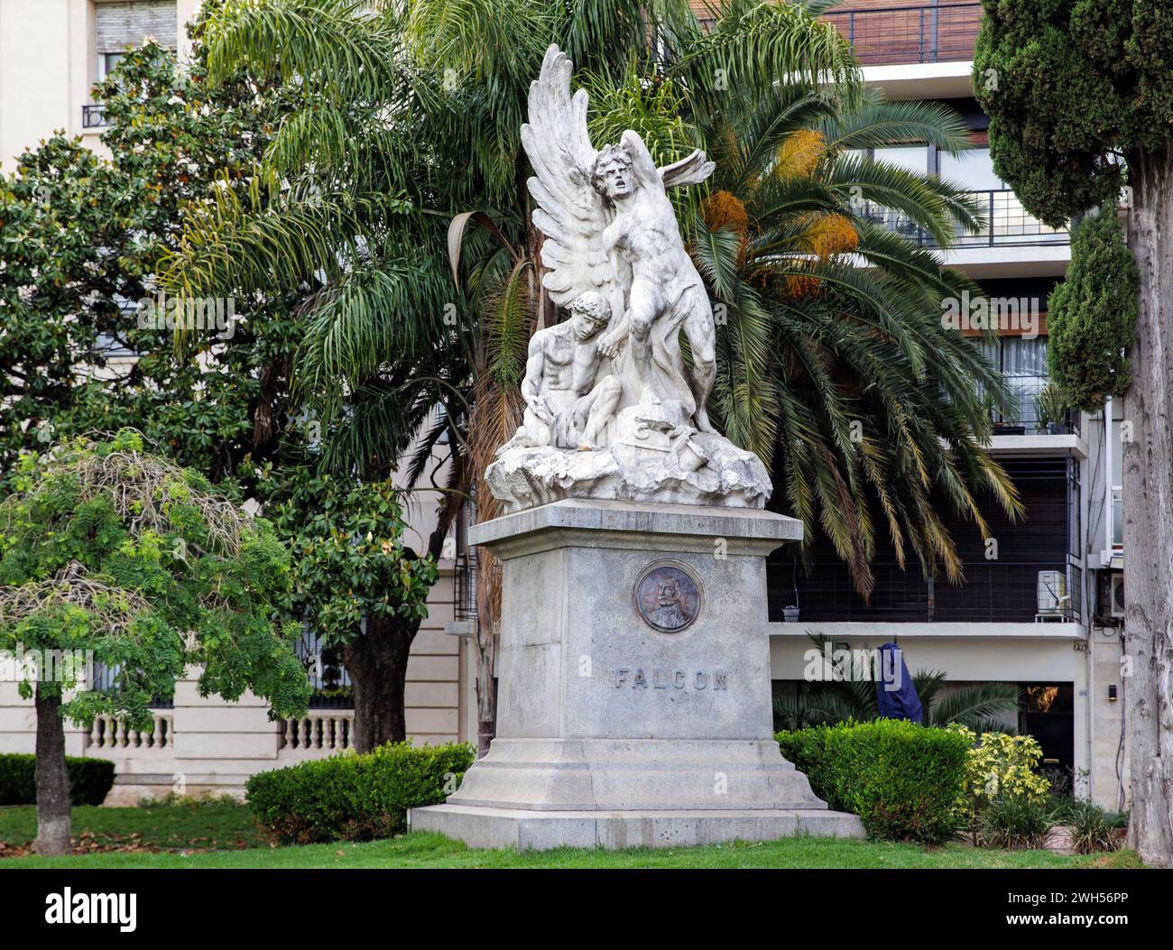 Statue von Ramon Falcon, Buenos Aires, Argentinien, Montag, 13. November, 2023. Foto: David Rowland / One-Image.com Stockfoto