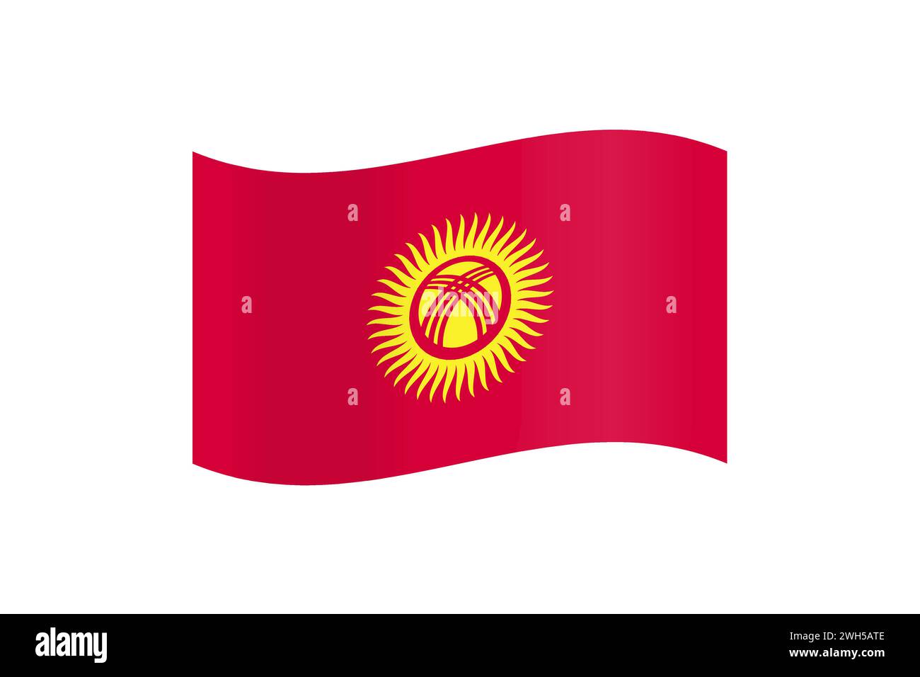 Eine Vektor-Illustration von Kirgisistans Nationalflagge in ihren offiziellen Farben Stock Vektor