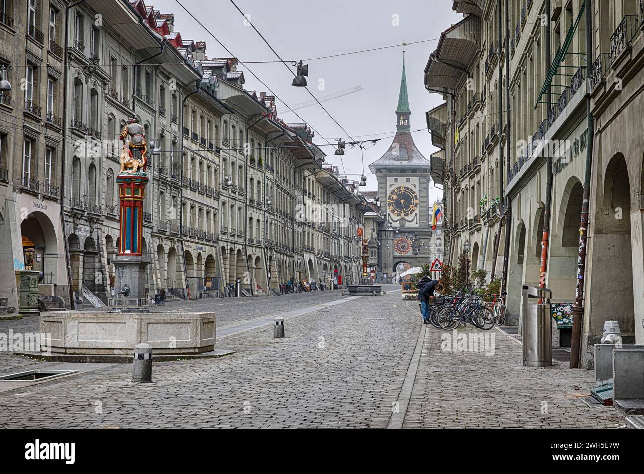 Berner Innenstadt Schweiz am Morgen Stockfoto
