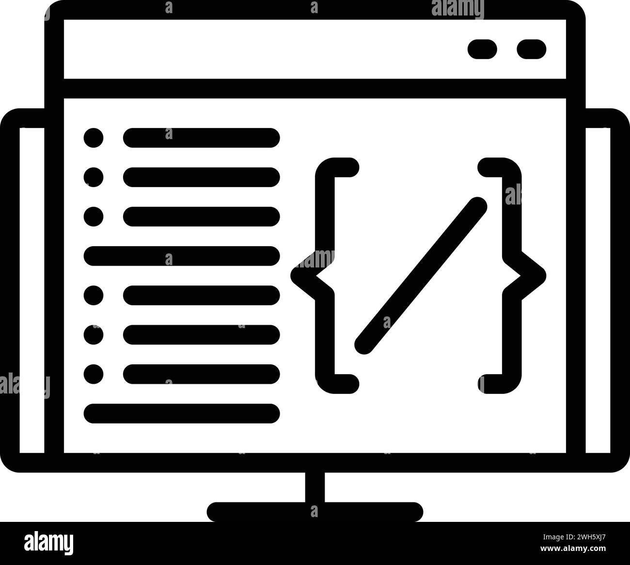 Symbol für Codierung, Skript Stock Vektor