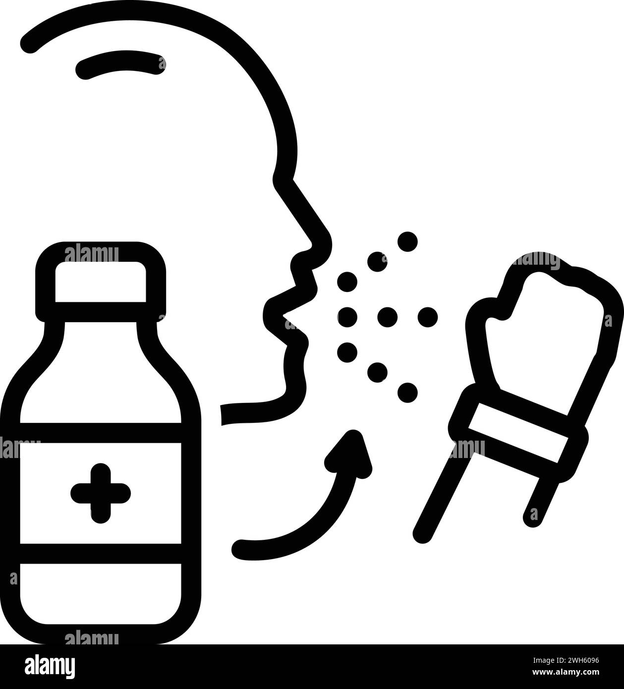 Symbol für Essential, Husten Stock Vektor