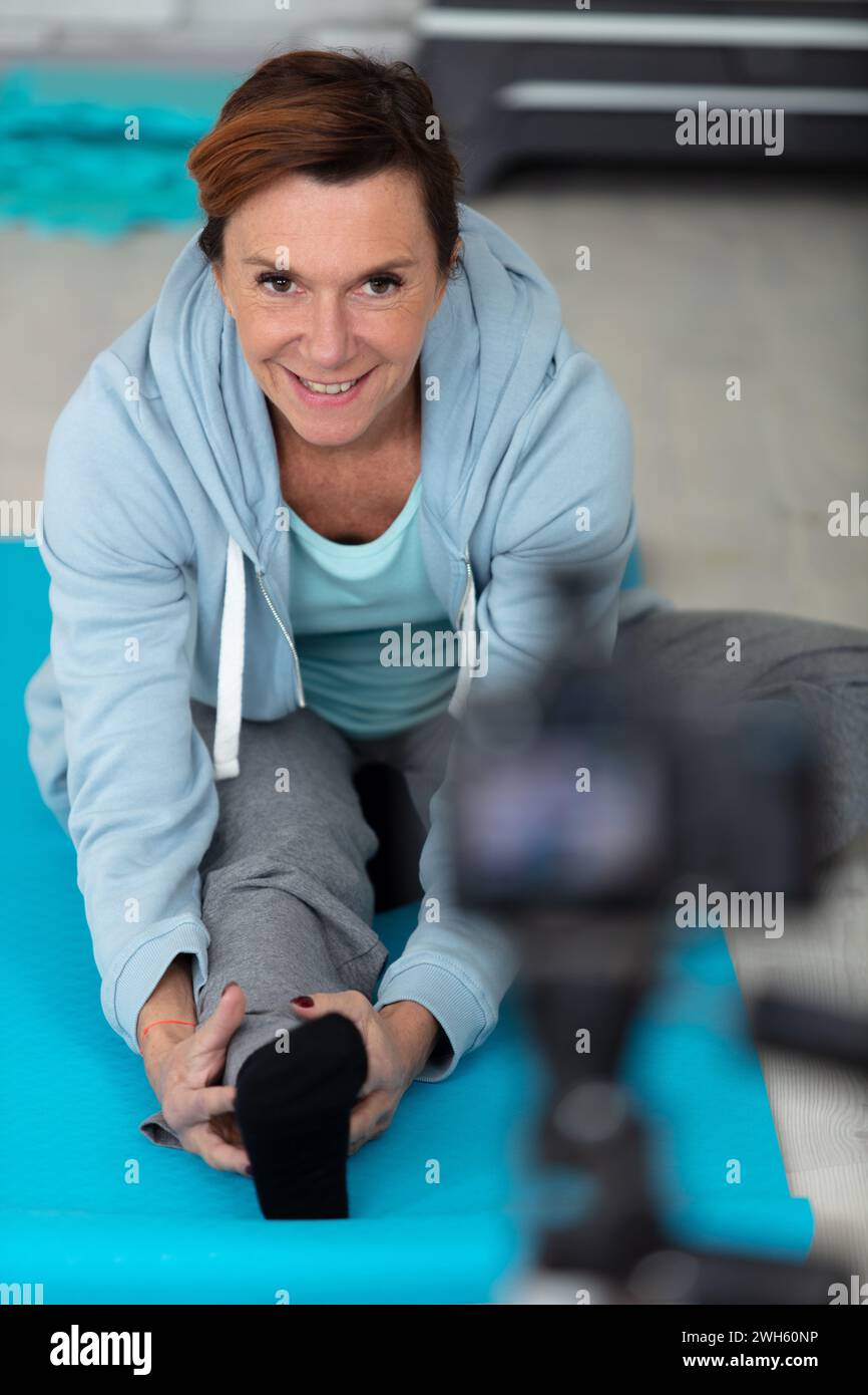 Fitness Blog Video Tutorial Online Training Konzept Stockfoto