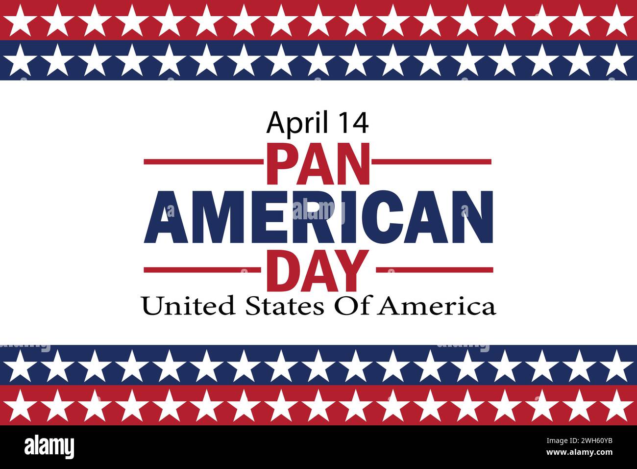 Pan American Day Vector Template Design Illustration. April. Geeignet für Grußkarten, Poster und Banner Stock Vektor