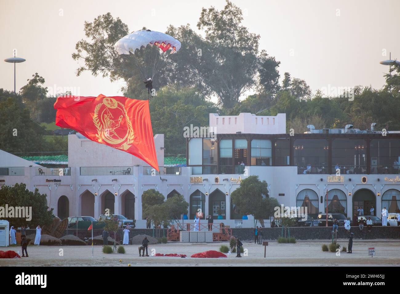 Fallschirmspringen Team Lekhwiya Forces Katara Events AFC Cup 2023 Stockfoto