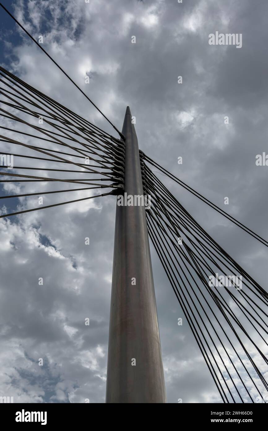 Lusail Bridge Qetaifan Island Lusail Boulevard Qatar. Hängebrücke Lusail Stockfoto