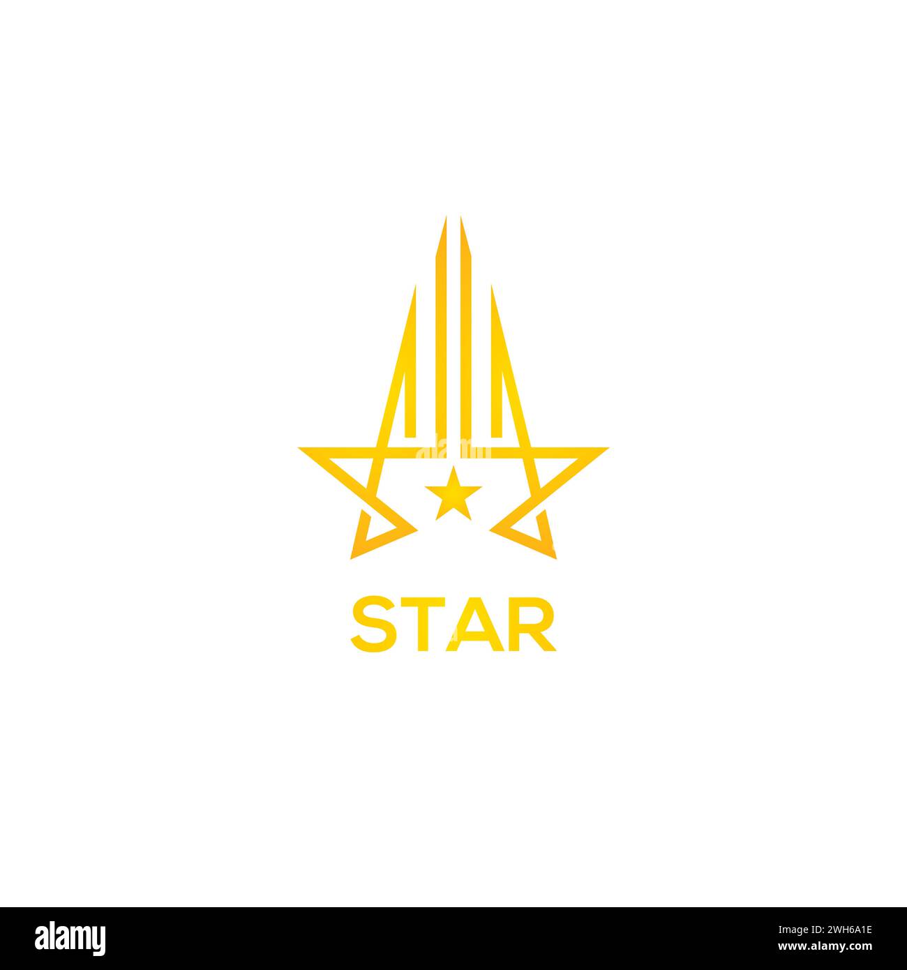 Sternenlogos. Logo-Vektor mit Linienstern Stock Vektor