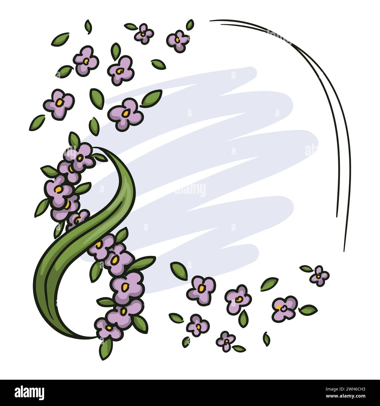 Festlicher Rahmen für eine Postkarte zum Internationalen Frauentag mit der Zahl 8 aus Blüten und Blumen. Stock Vektor