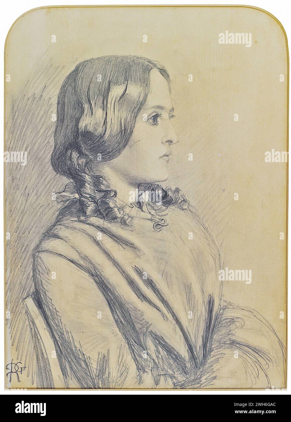 Dante Gabriel Rossetti, (1828–1882), Britisch, Portrait von Margaret Thompson Hannay [1852] Stockfoto