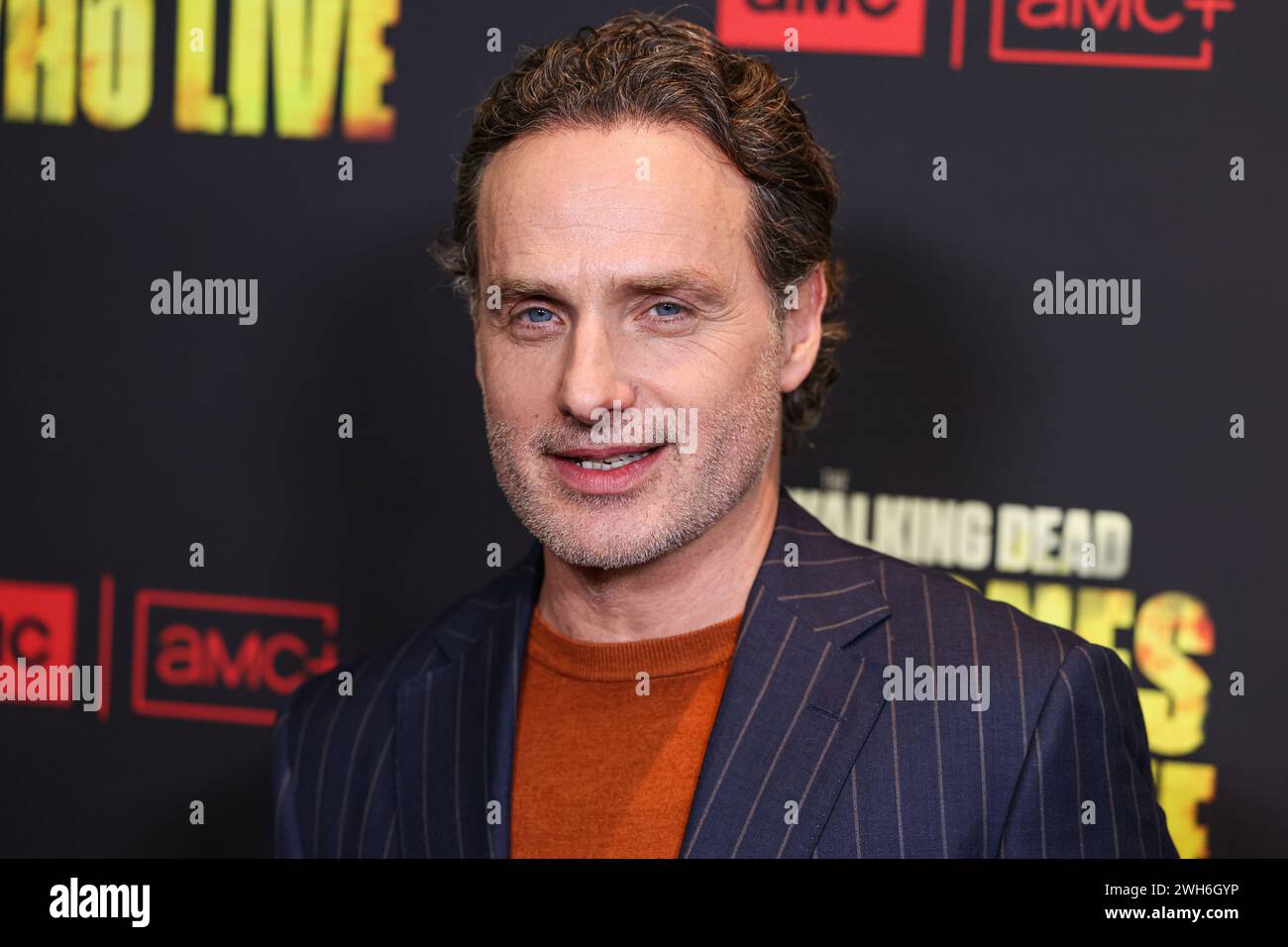 HOLLYWOOD, LOS ANGELES, KALIFORNIEN, USA - FEBRUAR 07: Andrew Lincoln kommt zur Los Angeles Premiere von AMC+'s The Walking Dead: the Ones Who Live' Staffel 1 fand am 7. Februar 2024 im Linwood Dunn Theater im Pickford Center for Motion Picture Study in Hollywood, Los Angeles, Kalifornien, USA statt. (Foto: Xavier Collin/Image Press Agency) Stockfoto