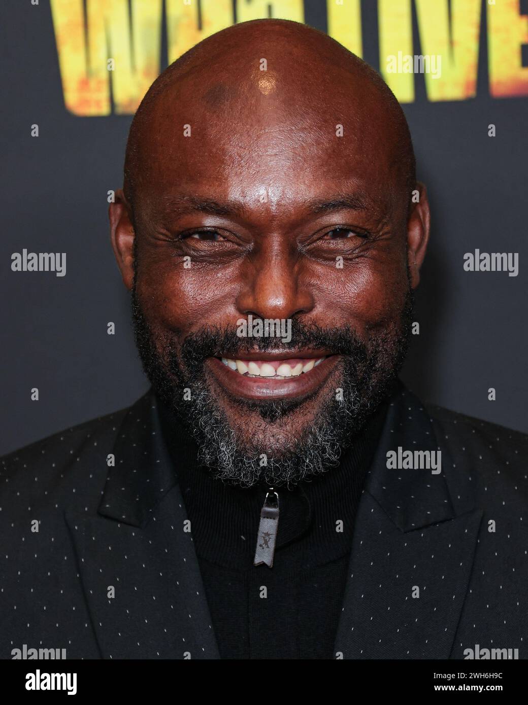 HOLLYWOOD, LOS ANGELES, KALIFORNIEN, USA - FEBRUAR 07: Jimmy Jean-Louis kommt zur Los Angeles Premiere von AMC+'s The Walking Dead: the Ones Who Live' Staffel 1 fand am 7. Februar 2024 im Linwood Dunn Theater im Pickford Center for Motion Picture Study in Hollywood, Los Angeles, Kalifornien, USA statt. (Foto: Xavier Collin/Image Press Agency) Stockfoto